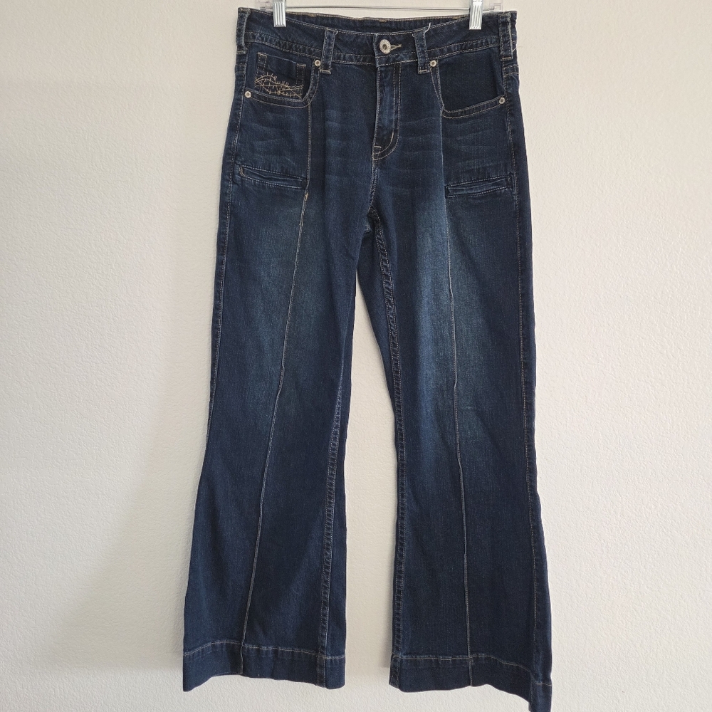 Cowgirl Tuff Co Breath Classic Wide Trouser Flare Jean Womens 30X31" Cowgirl